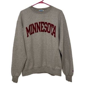 Vintage Champion Eco Fleece Minnesota Sweatshirt Mens Large 90s Y2K Sewn Letters
